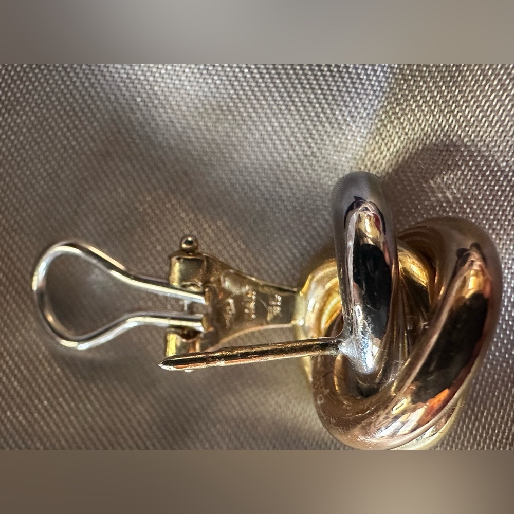 Blue Nile 14K tri-color Italian gold earrings - Picture 6 of 10